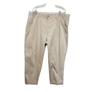 Savane Men's Size 42X30 Straight Fit Flax Pleated Dress Pants casual/Business